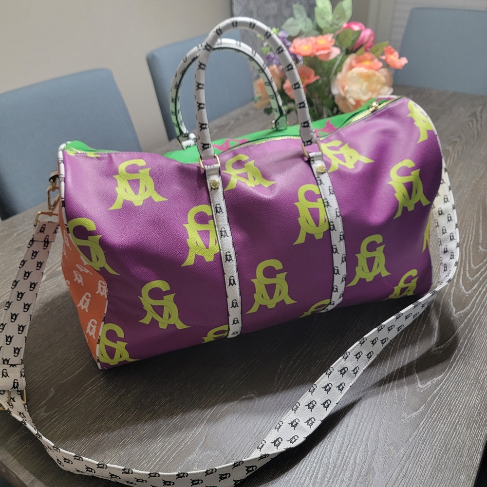 Steve Madden Purple and Green Duffel Bag